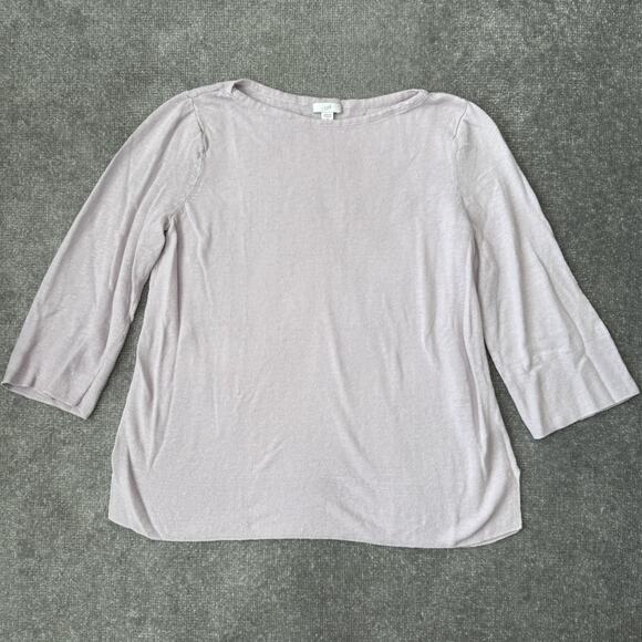 J Jill Sweater Womens Medium Lightweight 3/4 Sleeve Linen Modal Pullover Top - Picture 1 of 7